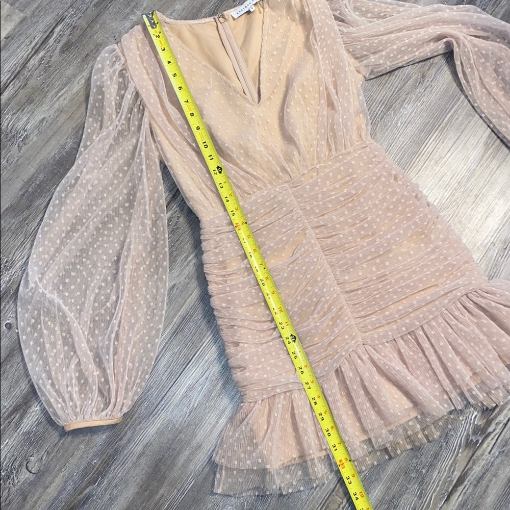 NWOT ENDLESS ROSE Tulle Ruched Dots Dress S - Picture 5 of 8